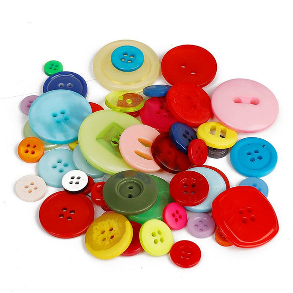 Plastic And Resin Mixed Color Buttons For Clothing Accessories Diy Handmade Painting Material
