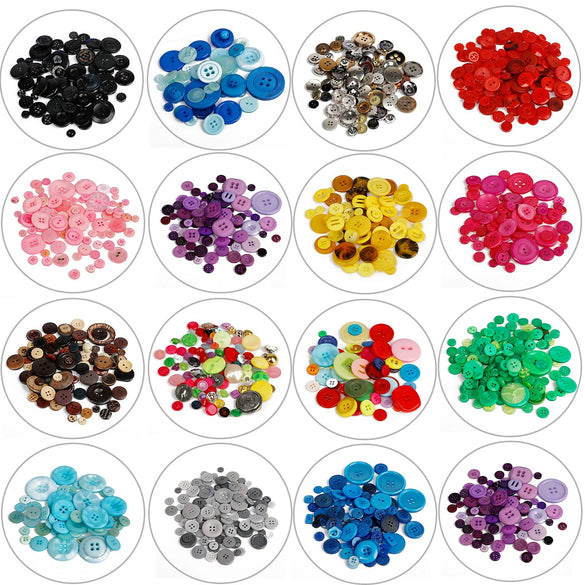 Plastic And Resin Mixed Color Buttons For Clothing Accessories Diy Handmade Painting Material
