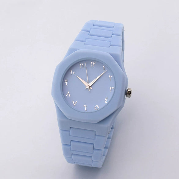 Plastic And Silicone Alloy Men's Leisure Quartz Watch With Round Dial