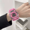 Plastic And Silicone Frame Luminous Waterproof Electronic Sports Watch For Women And Men