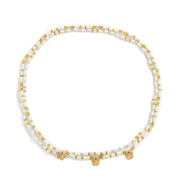 Plastic Beaded Elastic Waist Chain Body Chain Jewelry Set For Women