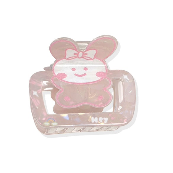 Plastic Cartoon Animal Handmade Hair Clip Square Cut Out For Women