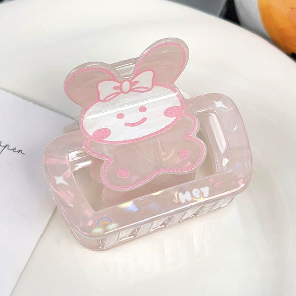 Plastic Cartoon Animal Handmade Hair Clip Square Cut Out For Women