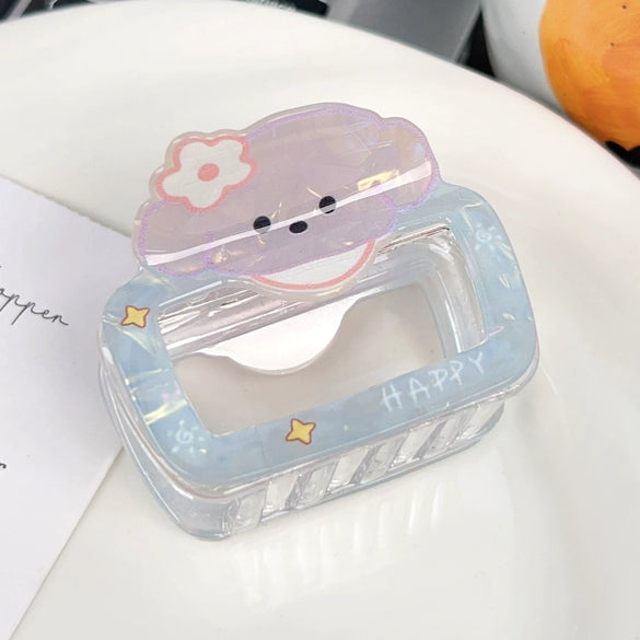 Plastic Cartoon Animal Handmade Hair Clip Square Cut Out For Women