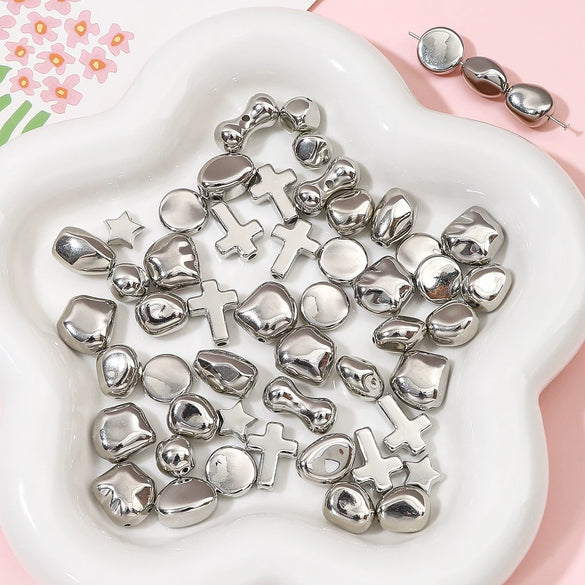 Plastic Ccb Beads Diy Handmade Jewelry Accessories With Diamond Disc Rectangular Pattern