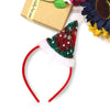Plastic Christmas Hair Bars And Headbands With Red Christmas Hat Design For Hair Accessories