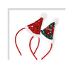 Plastic Christmas Hair Bars And Headbands With Red Christmas Hat Design For Hair Accessories