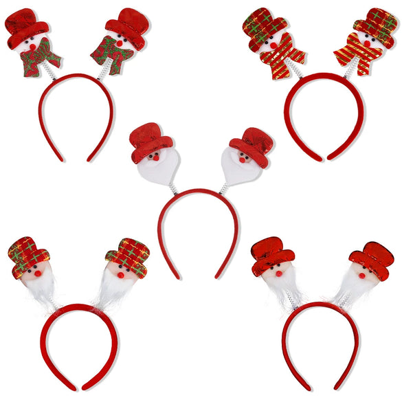 Plastic Christmas Headband With Snowman Scarf Decoration