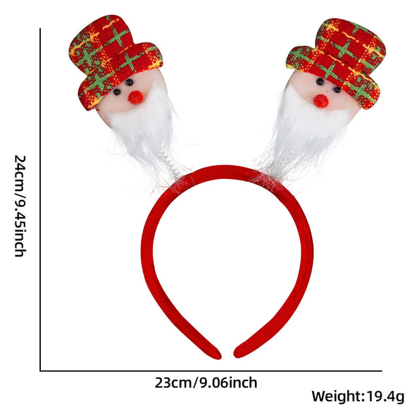 Plastic Christmas Headband With Snowman Scarf Decoration