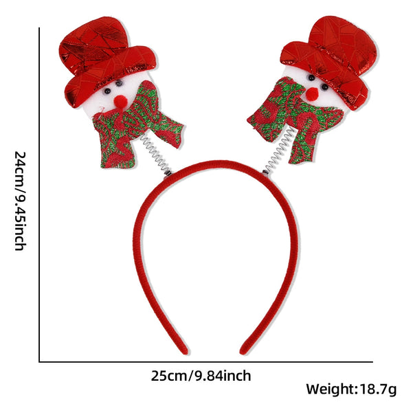 Plastic Christmas Headband With Snowman Scarf Decoration