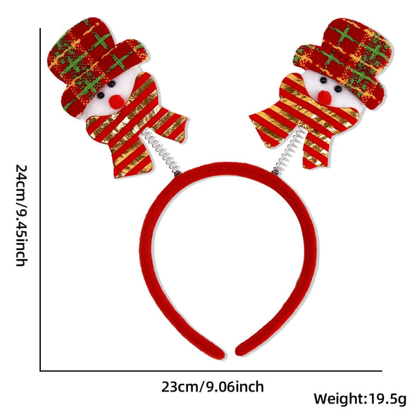 Plastic Christmas Headband With Snowman Scarf Decoration