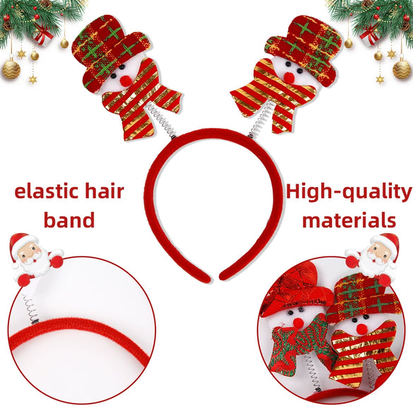 Plastic Christmas Headband With Snowman Scarf Decoration