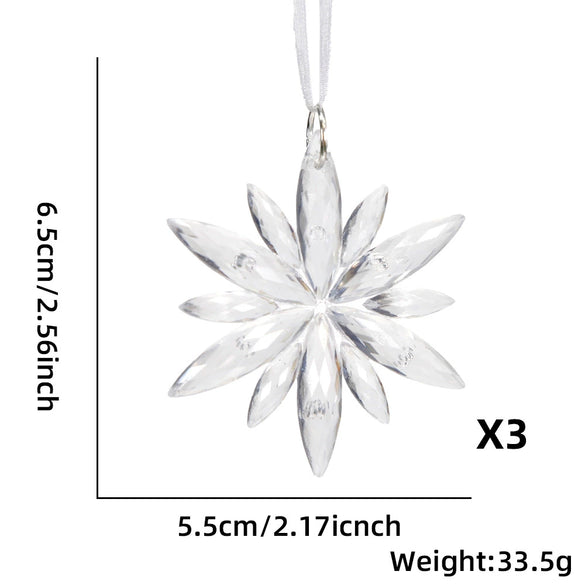 Plastic Christmas Snowflake Hanging Pendant For Christmas Tree Decoration