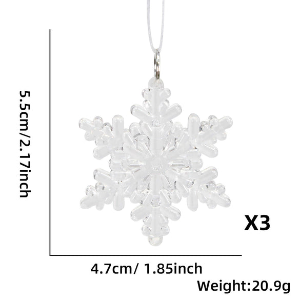 Plastic Christmas Snowflake Hanging Pendant For Christmas Tree Decoration