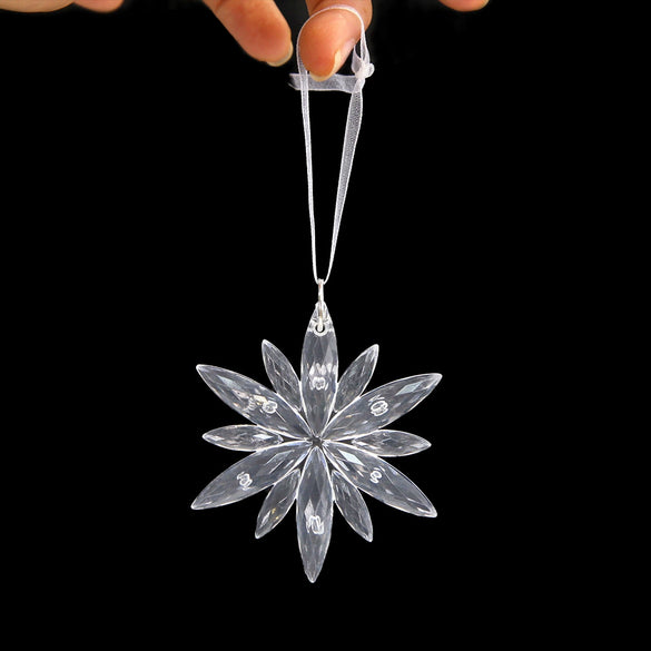 Plastic Christmas Snowflake Hanging Pendant For Christmas Tree Decoration