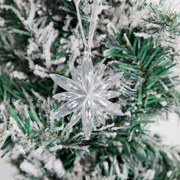 Plastic Christmas Snowflake Hanging Pendant For Christmas Tree Decoration
