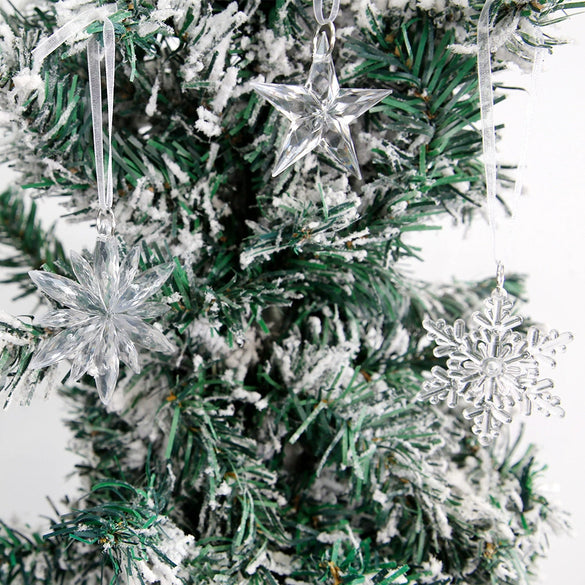 Plastic Christmas Snowflake Hanging Pendant For Christmas Tree Decoration
