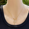 Plastic Copper 18K Gold Plated Elegant Sweet Plating Inlay Cross Zircon Pendant Necklace