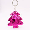 Plastic Doublesided Reflective Sequins Christmas Tree Keychain Pendant