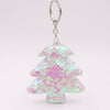 Plastic Doublesided Reflective Sequins Christmas Tree Keychain Pendant