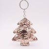 Plastic Doublesided Reflective Sequins Christmas Tree Keychain Pendant