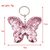 Plastic Doublesided Sequin Butterfly Bow Keychain For Ladies Bags