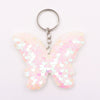 Plastic Doublesided Sequin Butterfly Bow Keychain For Ladies Bags
