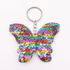 Plastic Doublesided Sequin Butterfly Bow Keychain For Ladies Bags