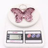 Plastic Doublesided Sequin Butterfly Bow Keychain For Ladies Bags
