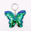 Plastic Doublesided Sequin Butterfly Bow Keychain For Ladies Bags