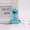 Plastic Doublesided Sequin Fish Tail Mermaid Keychain