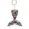 Plastic Doublesided Sequin Fish Tail Mermaid Keychain