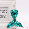 Plastic Doublesided Sequin Fish Tail Mermaid Keychain
