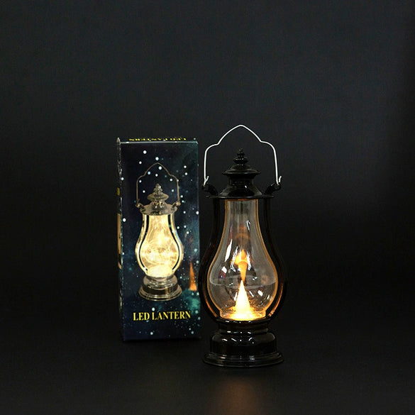 Plastic Electronic Candle Pony Lantern Satchel Lamp Retro Kerosene Lamp With Injection Molding Blow Molding Handmade Craft