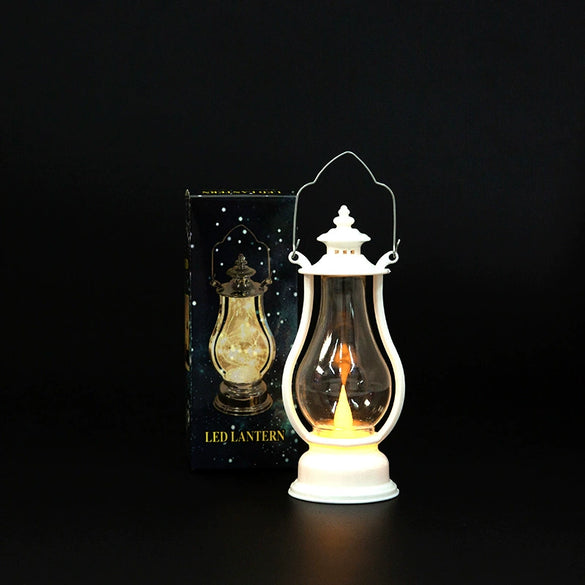 Plastic Electronic Candle Pony Lantern Satchel Lamp Retro Kerosene Lamp With Injection Molding Blow Molding Handmade Craft
