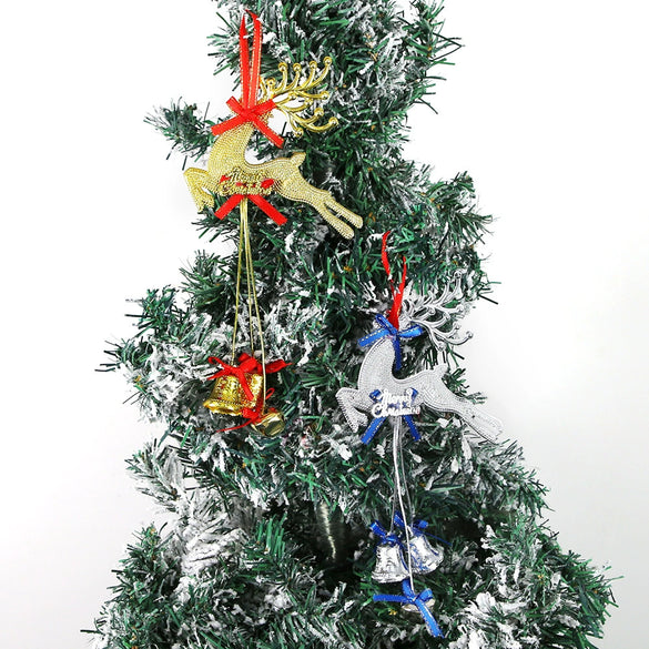 Plastic Elk Pendant Christmas Tree Hanging Ornaments With Bell For Christmas Decorations