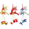 Plastic Elk Pendant Christmas Tree Hanging Ornaments With Bell For Christmas Decorations