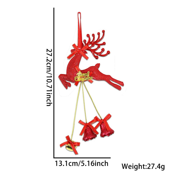 Plastic Elk Pendant Christmas Tree Hanging Ornaments With Bell For Christmas Decorations