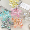 Plastic Geometric Fivepointed Star Baking Paint Hair Grab Clip For Women