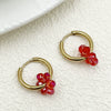 Plastic Geometric Flower Hoop Earrings Electroplated