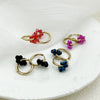 Plastic Geometric Flower Hoop Earrings Electroplated