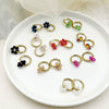 Plastic Geometric Flower Hoop Earrings Electroplated