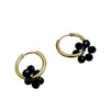 Plastic Geometric Flower Hoop Earrings Electroplated