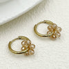 Plastic Geometric Flower Hoop Earrings Electroplated