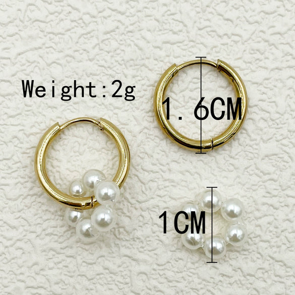 Plastic Geometric Flower Hoop Earrings Electroplated