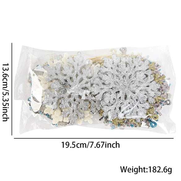 Plastic Gold Powder Christmas Snowflake Pendant Decorations