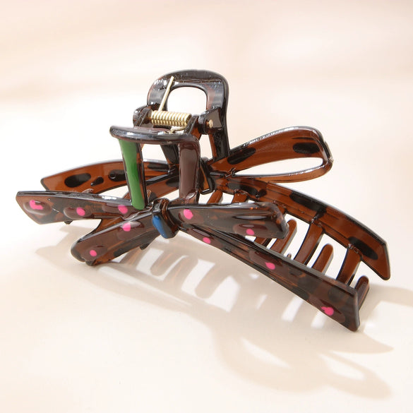 Plastic Hair Grab Clip With Dripping Oil Design Fashion Style For Women