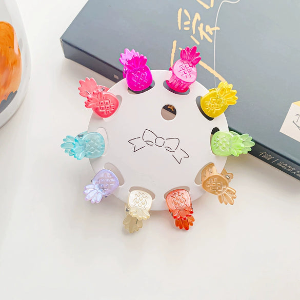 Plastic Handmade Cartoon Fruit Food Style Mini Grab Clip Hairpin For Girls
