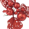 Plastic Handmade Christmas Decorations Gold Red Glitter Hollow Leaf Flower Fruit Accessories