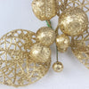 Plastic Handmade Christmas Decorations Gold Red Glitter Hollow Leaf Flower Fruit Accessories